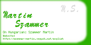 martin szammer business card